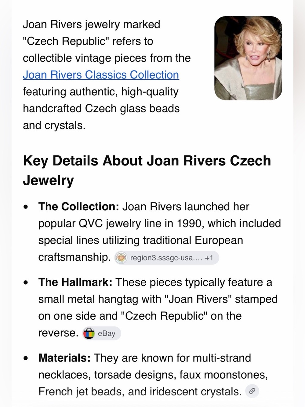 π Joan Rivers Czech Republic X-Long Pearls Strand - Picture 5 of 5